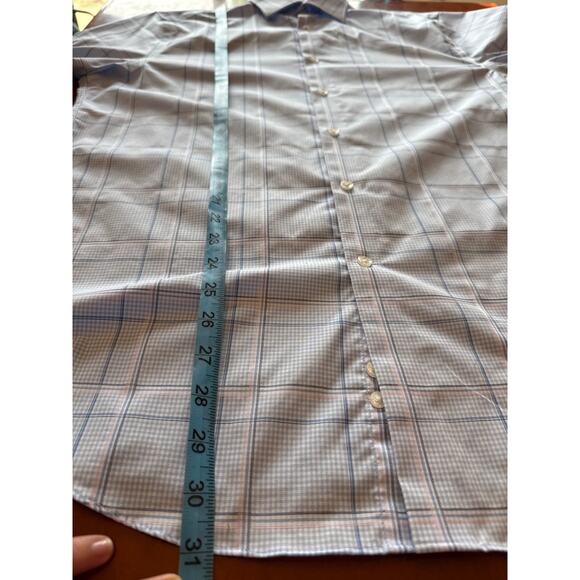 Michael Kors Men’s Plaid Dress Shirt Blue White 16/32-33 Airsoft - Picture 6 of 10